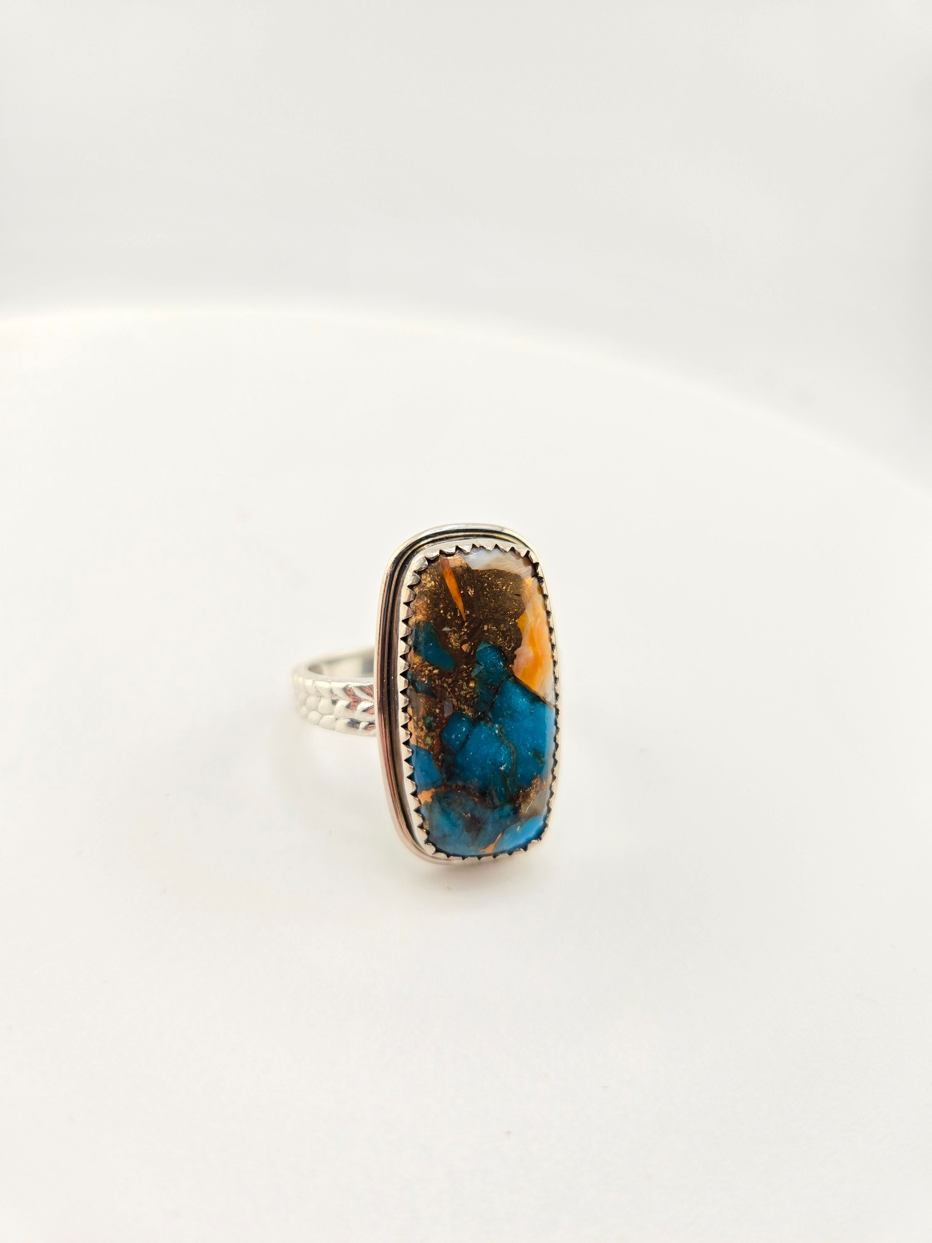 完売 Oyster Copper Edenstone | 7 SZ Silver 925 Ring Turquoise その他